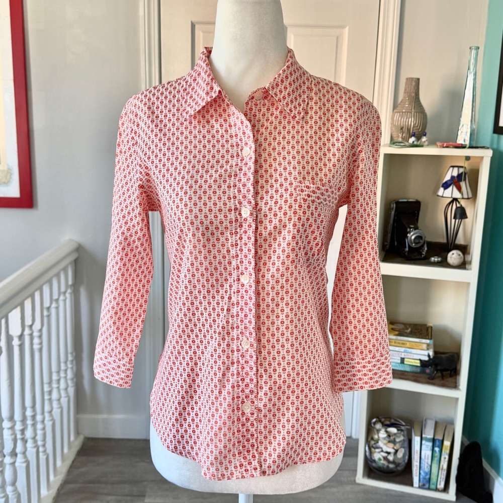 J. Crew Floral 100% Cotton Button Down Shirt with Floral Print (size S)